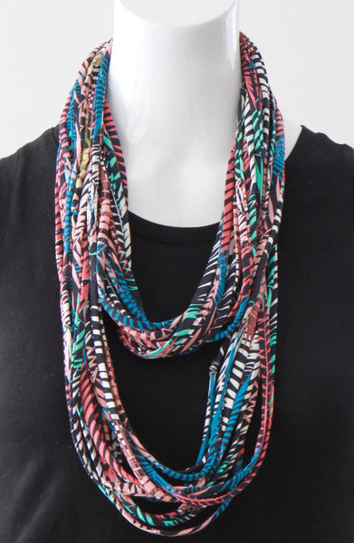 Multi-Color Print Infinity Scarf Necklace 'Carnivale'