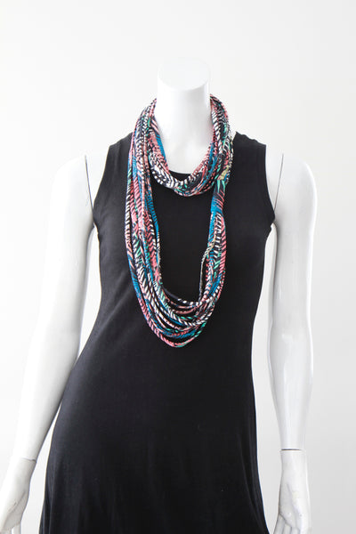 Multi-Color Print Infinity Scarf Necklace 'Carnivale'