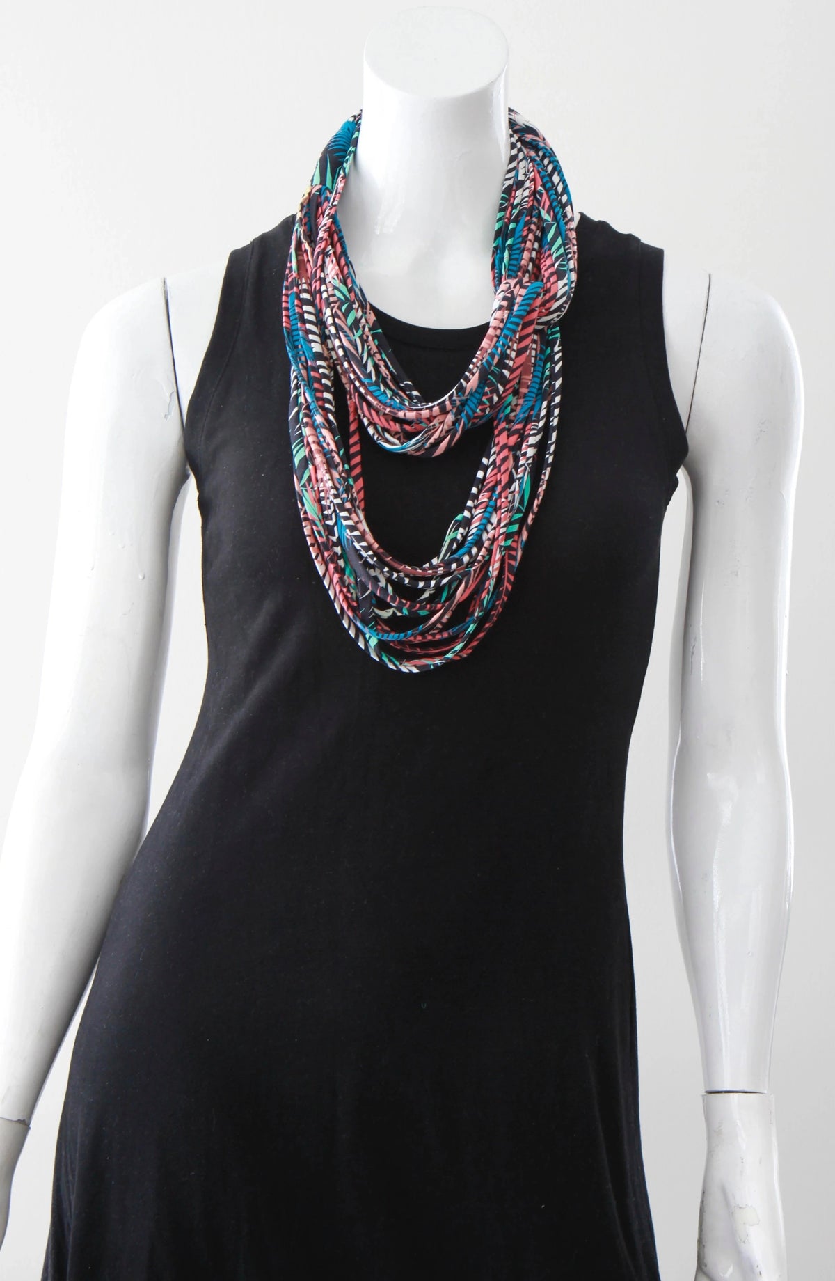 Multi-Color Print Infinity Scarf Necklace &#39;Carnivale&#39;