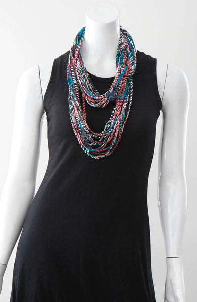 Multi-Color Print Infinity Scarf Necklace 'Carnivale'