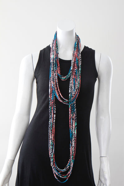 Multi-Color Print Infinity Scarf Necklace 'Carnivale'