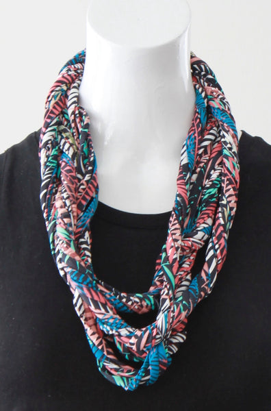 Multi-Color Print Infinity Scarf Necklace 'Carnivale'