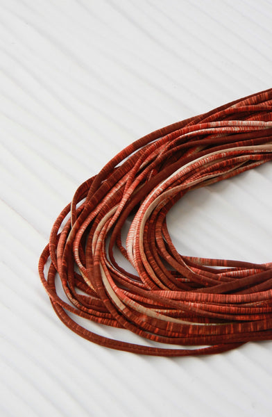 Orange and Tan Infinity Scarf Necklace 'Blurred Lines'