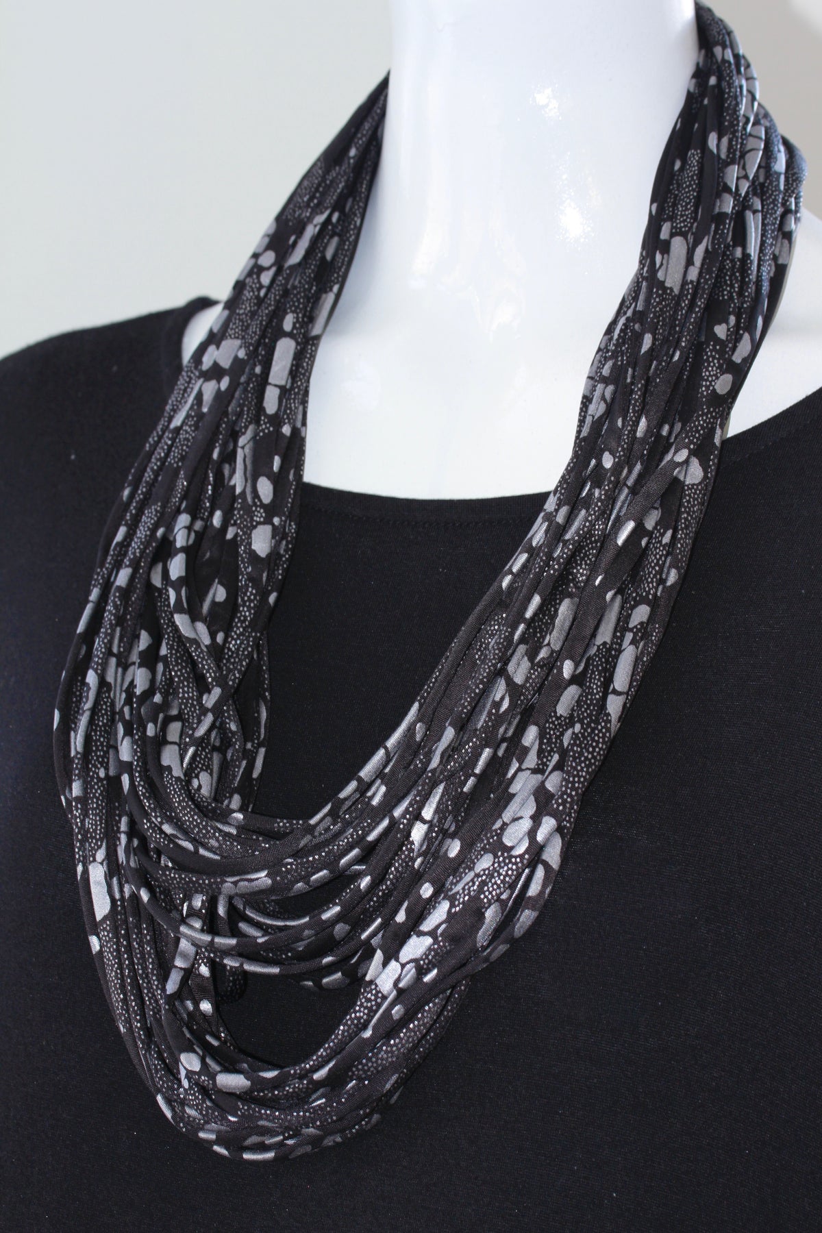 Infinity Scarf in Black and Silver  &#39;Meteorite&#39;