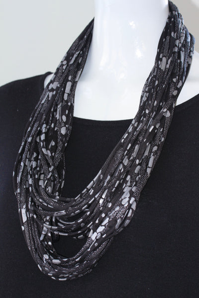 Infinity Scarf in Black and Silver  'Meteorite'