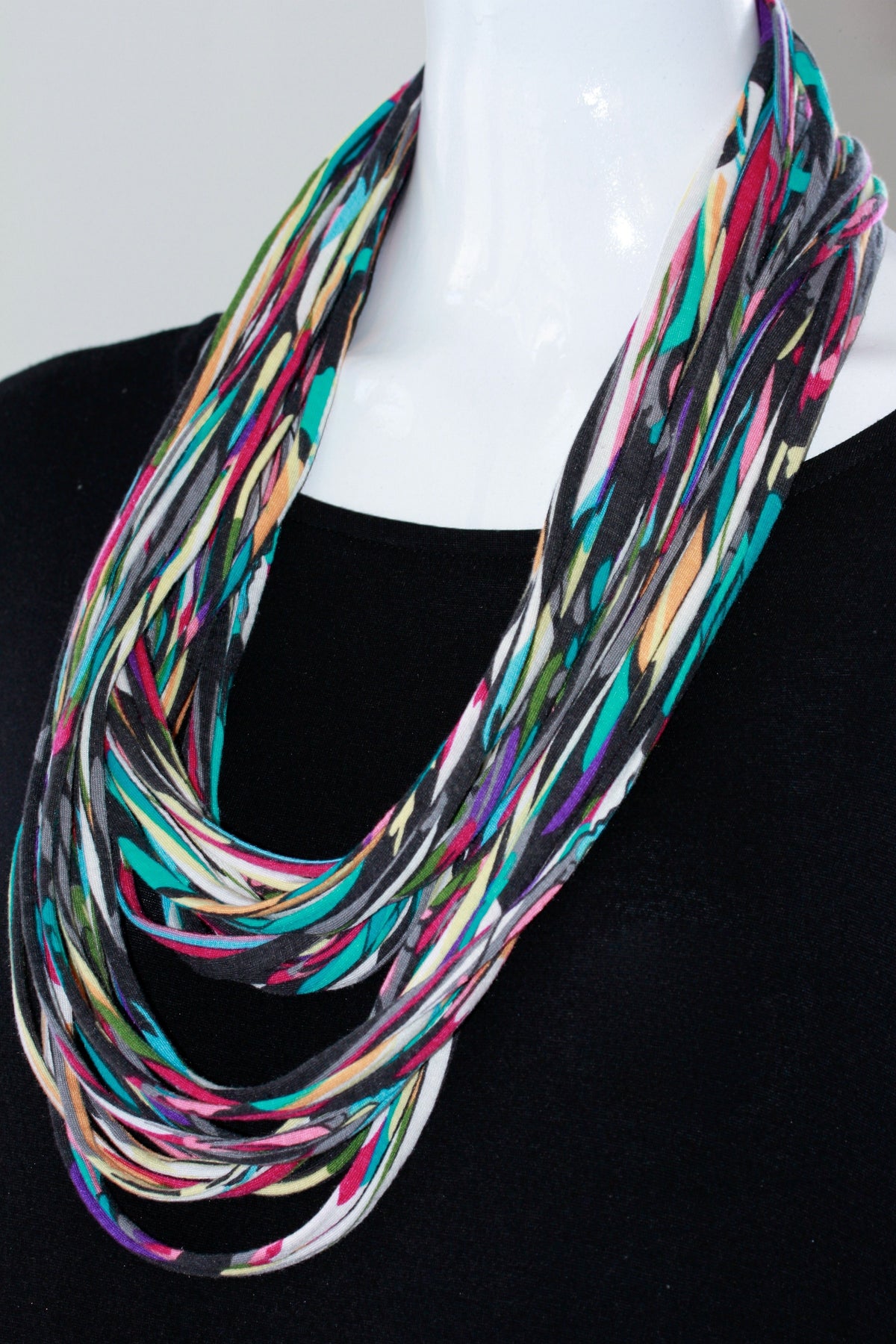 Infinity Scarf in Multi-Colour Print &#39;Paint Party&#39;