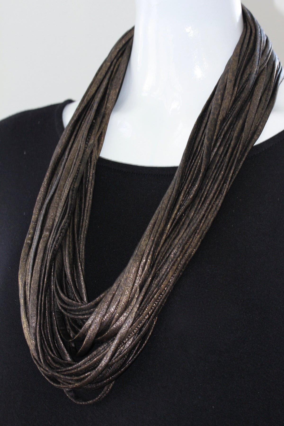 Gold Shimmer Infinity Scarf Necklace in &#39;Gold Filled&#39;