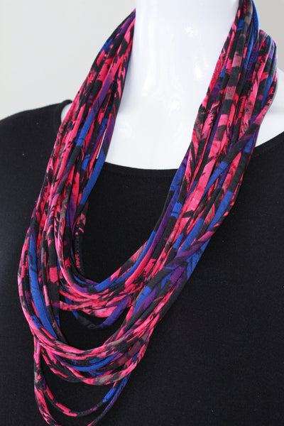 Pink and Purple Infinity Scarf in 'Lotus' Floral Print
