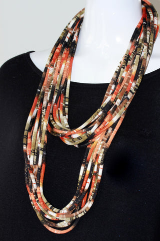 Orange Infinity Scarf Necklace 'Ginger Spice'