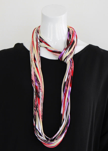 Infinity Scarf or Necklace in Multi-color Print 'Wavelength'