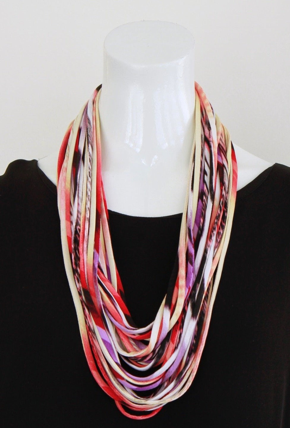 Infinity Scarf or Necklace in Multi-color Print &#39;Wavelength&#39;