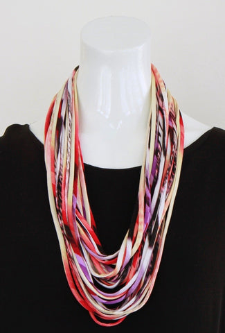 Infinity Scarf or Necklace in Multi-color Print 'Wavelength'