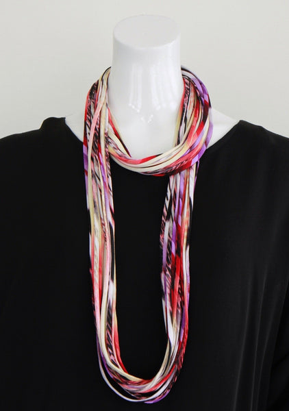 Infinity Scarf or Necklace in Multi-color Print 'Wavelength'