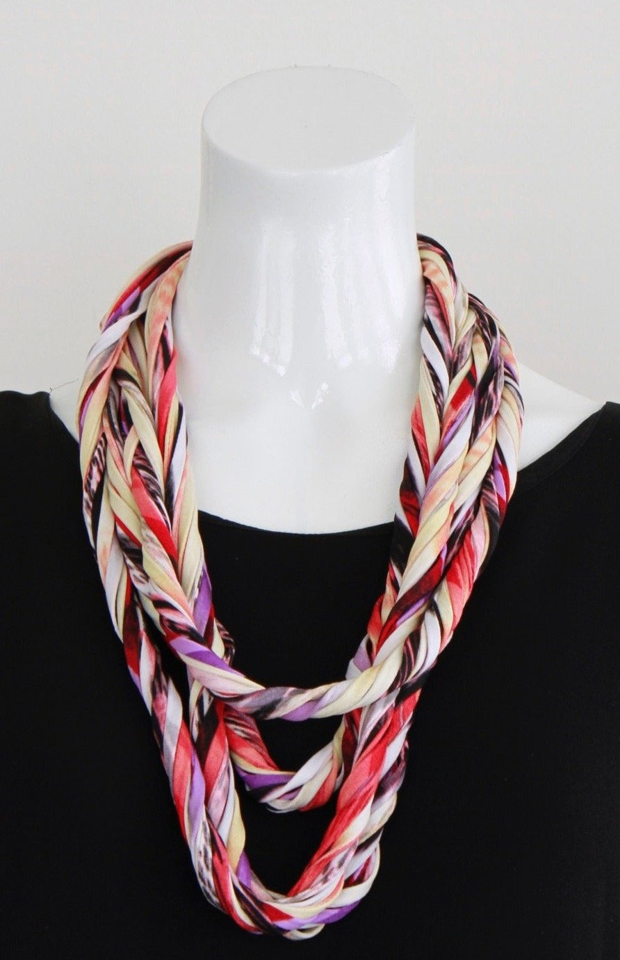 Infinity Scarf or Necklace in Multi-color Print &#39;Wavelength&#39;