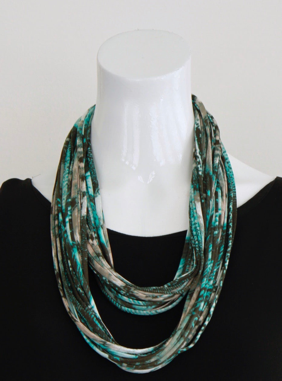Turquoise Infinity Scarf or Necklace &#39;Crystal Clear &#39;
