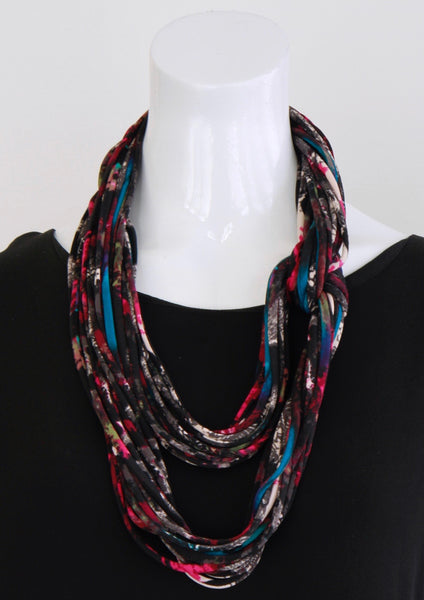 Infinity Scarf of Necklace in Dark Multi Color 'Layers'