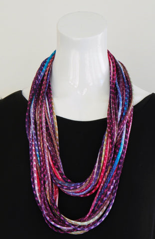 Purple Multi-Color Infinity Scarf 'Digital Dot'