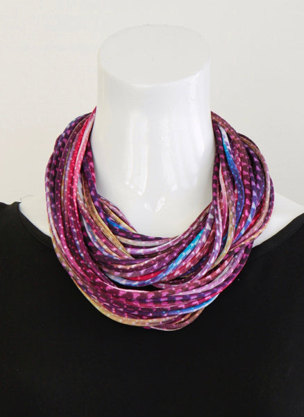 Purple Multi-Color Infinity Scarf 'Digital Dot'
