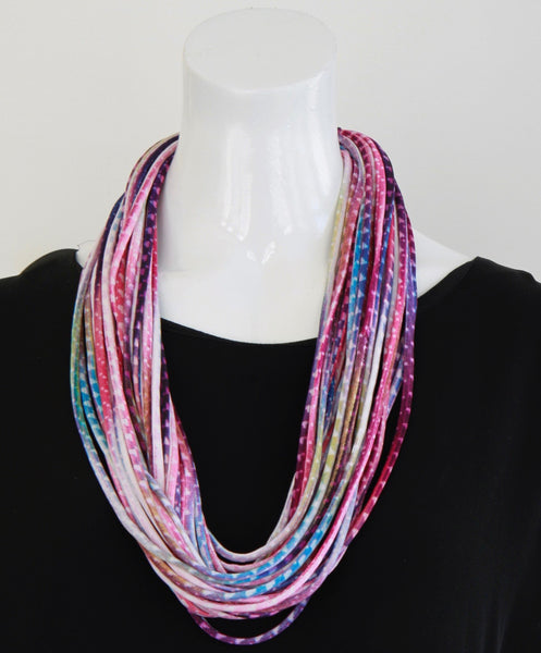 Purple Multi-Color Infinity Scarf 'Digital Dot'