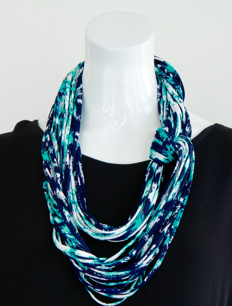 Turquoise and Dark Blue Infinity Scarf 'Malibu'