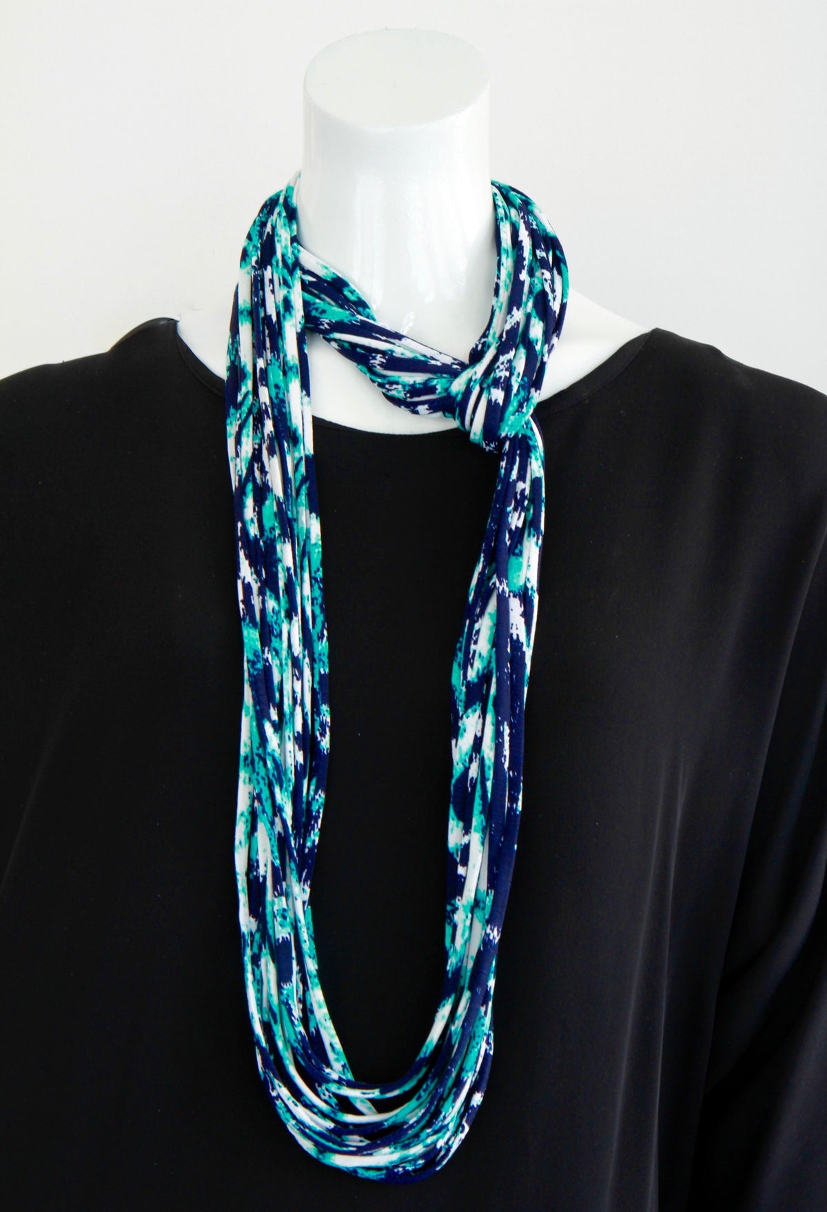 Turquoise and Dark Blue Infinity Scarf &#39;Malibu&#39;
