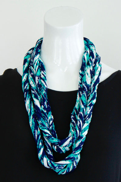 Turquoise and Dark Blue Infinity Scarf 'Malibu'