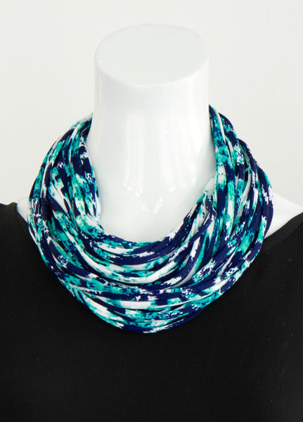 Turquoise and Dark Blue Infinity Scarf 'Malibu'