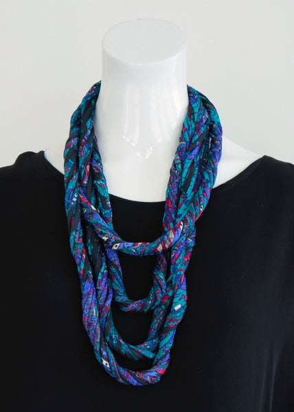 Paisley Infinity Scarf in Turquoise and Purple 'Paisley'