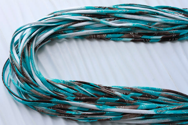 Turquoise Blue Scarf Necklace 'Big Sur' Print