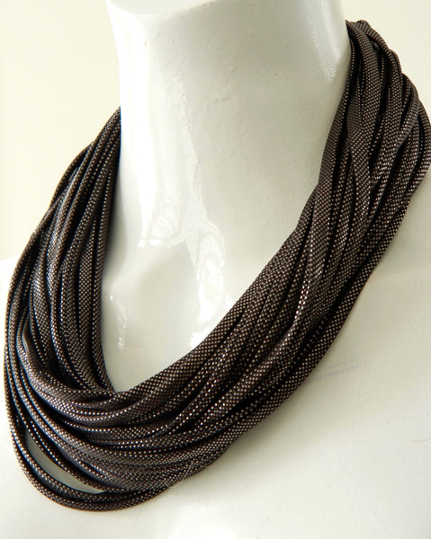 Infinity Scarf in Metallic Black with Silver 'Onyx'