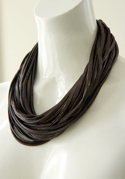 Infinity Scarf in Metallic Black with Silver 'Onyx'