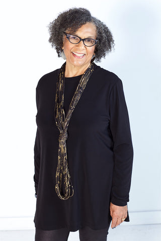 Infinity Scarf in Black and Gold 'Gold Leaf'