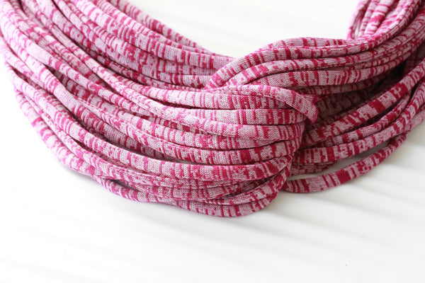 Pink Infinity Scarf Necklace 'Marbled Cranberries'