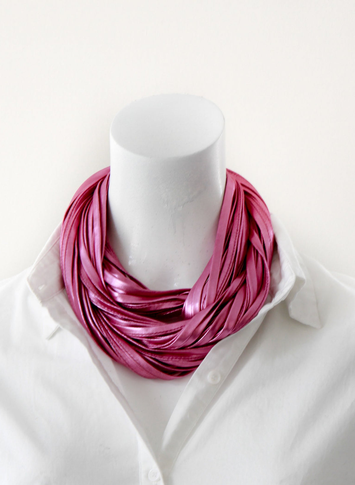 Metallic Pink Infinity Scarf for Women &#39;Pretty In Pink&#39;