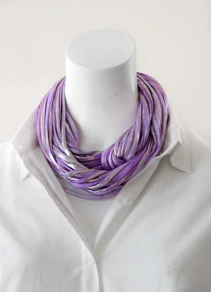 Purple and Silver Infinity Scarf 'Lilac'