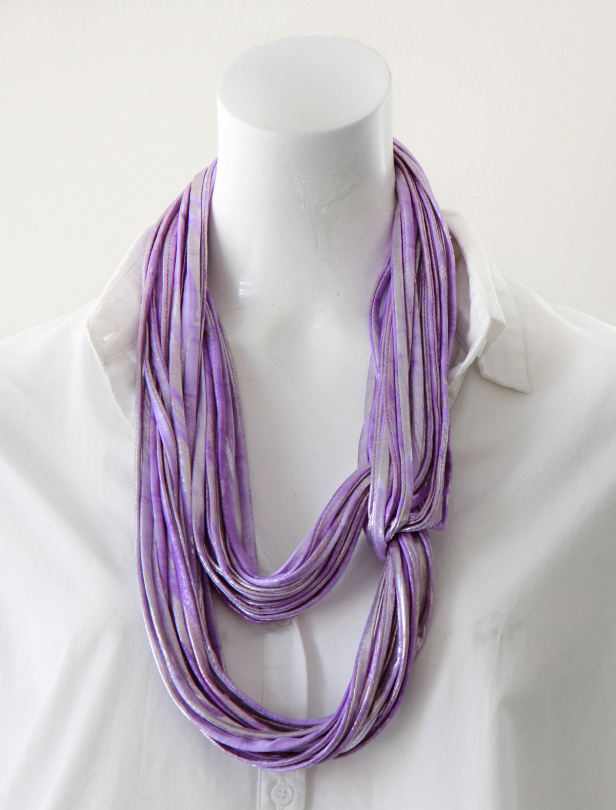 Purple and Silver Infinity Scarf &#39;Lilac&#39;