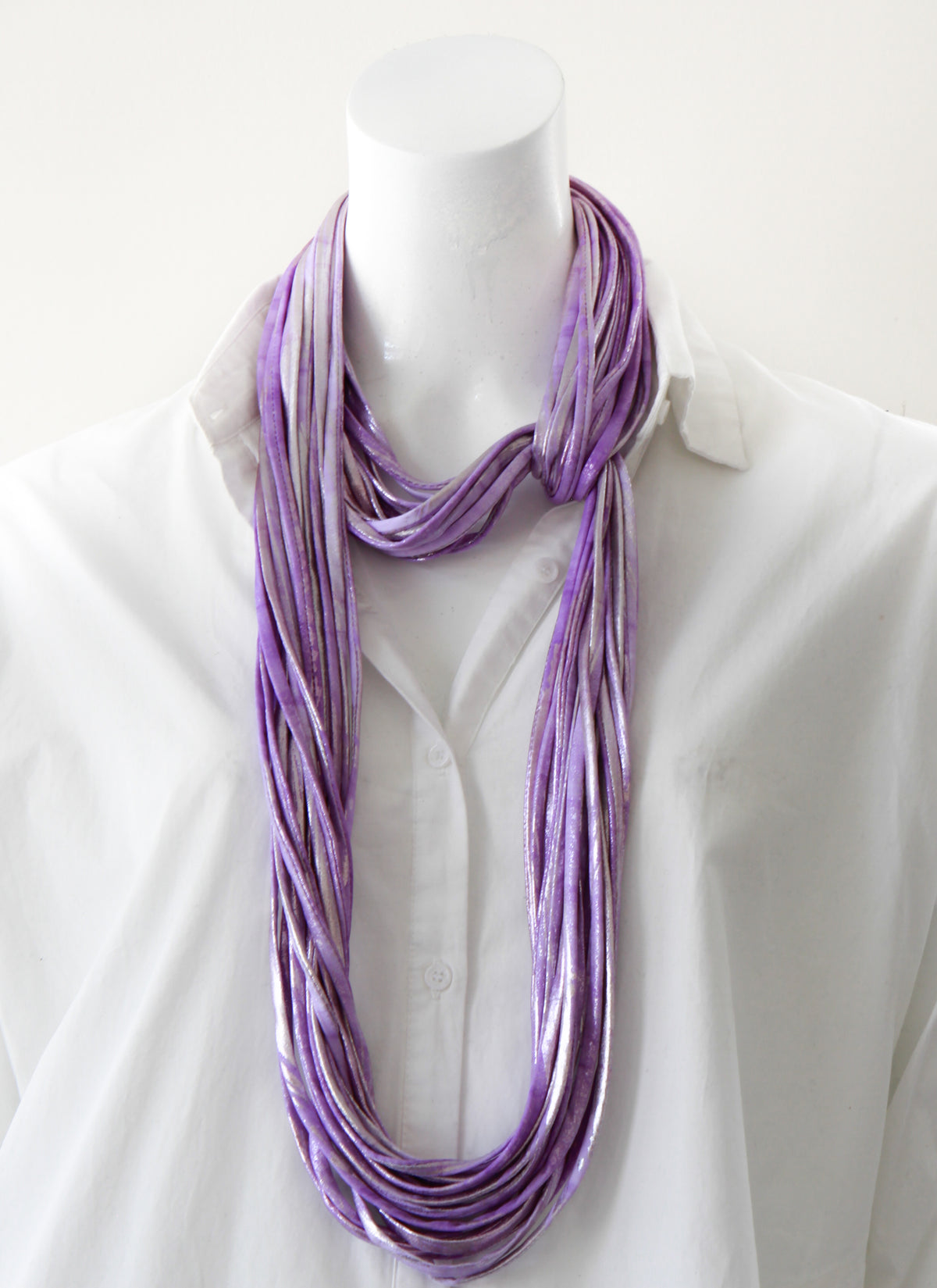 Purple and Silver Infinity Scarf &#39;Lilac&#39;