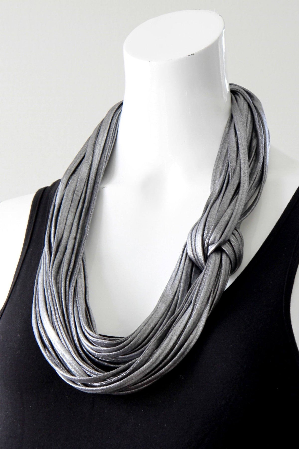 Rhodium Silver Infinity Scarf for Women