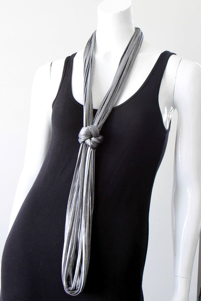Rhodium Silver Infinity Scarf for Women