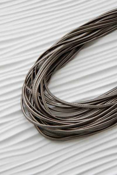 Pewter Vegan Leather Infinity Scarf for Women 'London Fog'