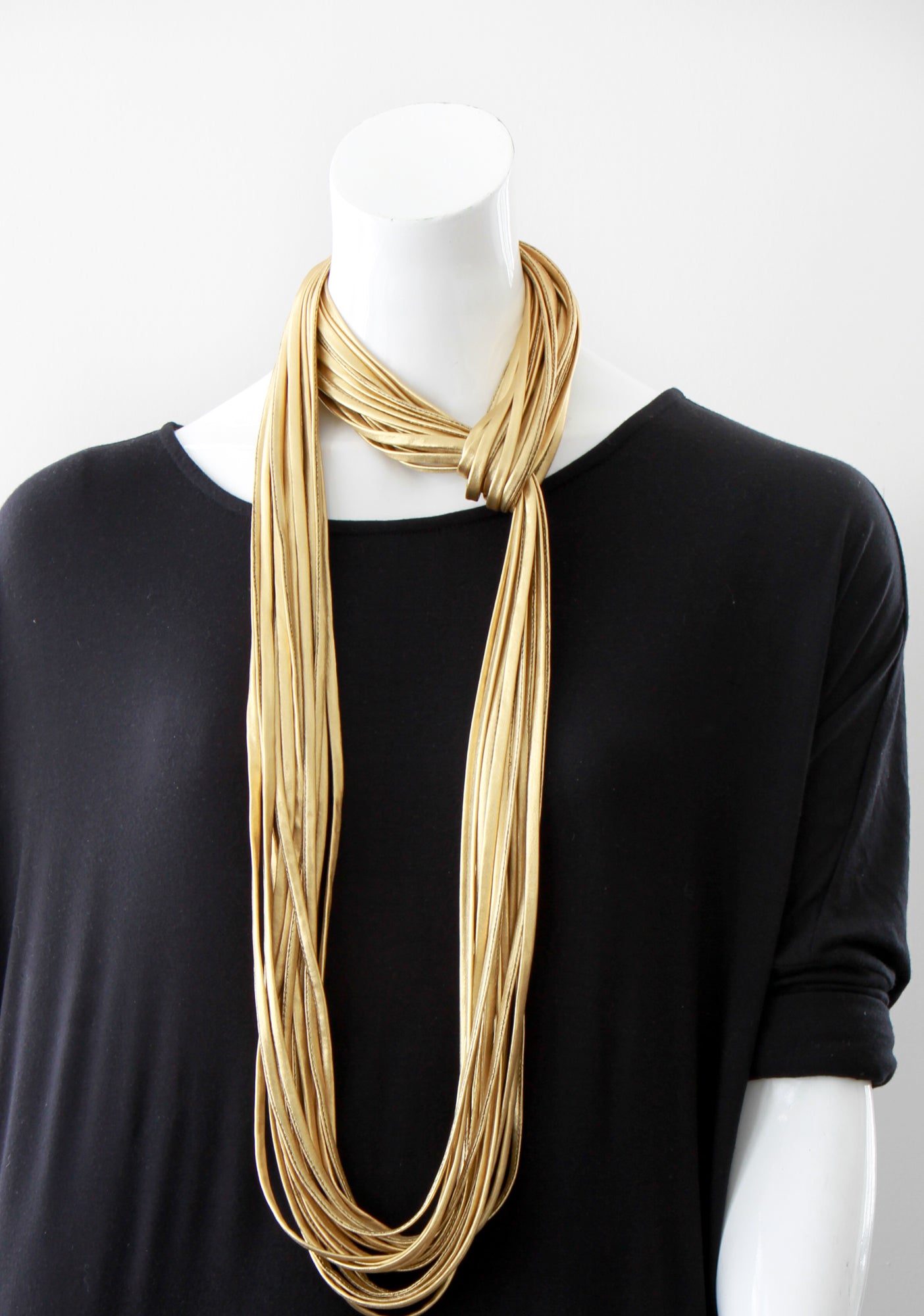 Solid Gold Infinity Scarf for Women Necknots