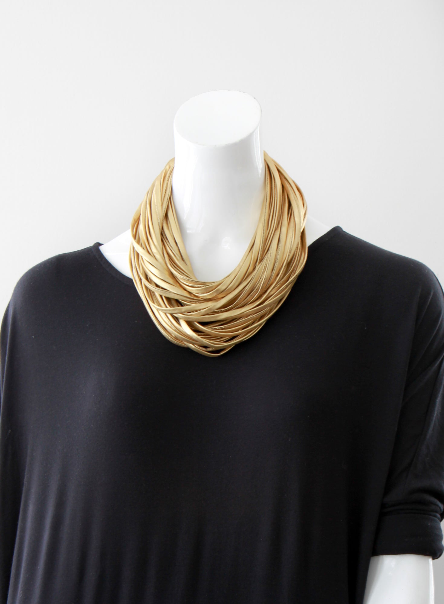 Solid Gold Infinity Scarf for Women Necknots