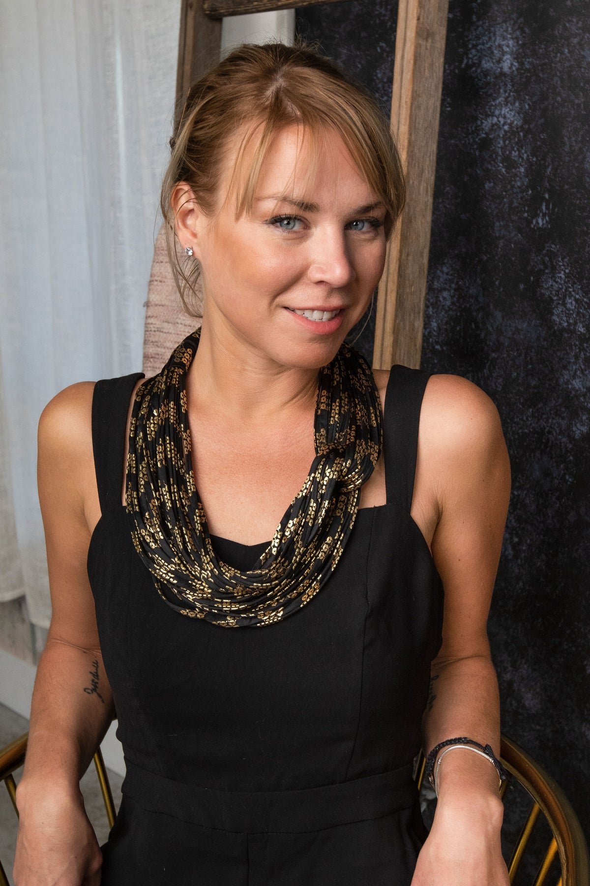 Black and Gold Infinity Scarf &#39;Glamazon&#39;