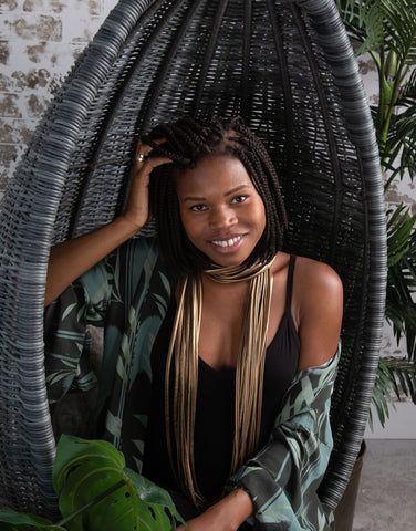 Infinity Scarf in Vegan Leather 'Antique Brass'