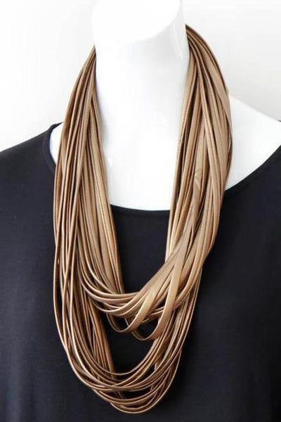 Infinity Scarf in Vegan Leather 'Antique Brass'