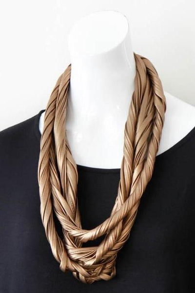Infinity Scarf in Vegan Leather 'Antique Brass'
