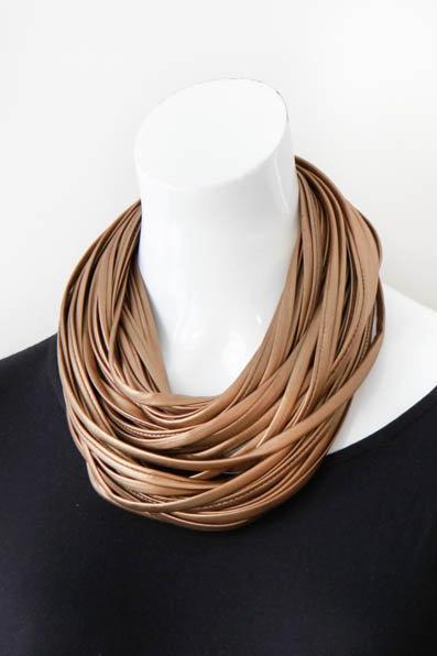 Infinity Scarf in Vegan Leather 'Antique Brass'
